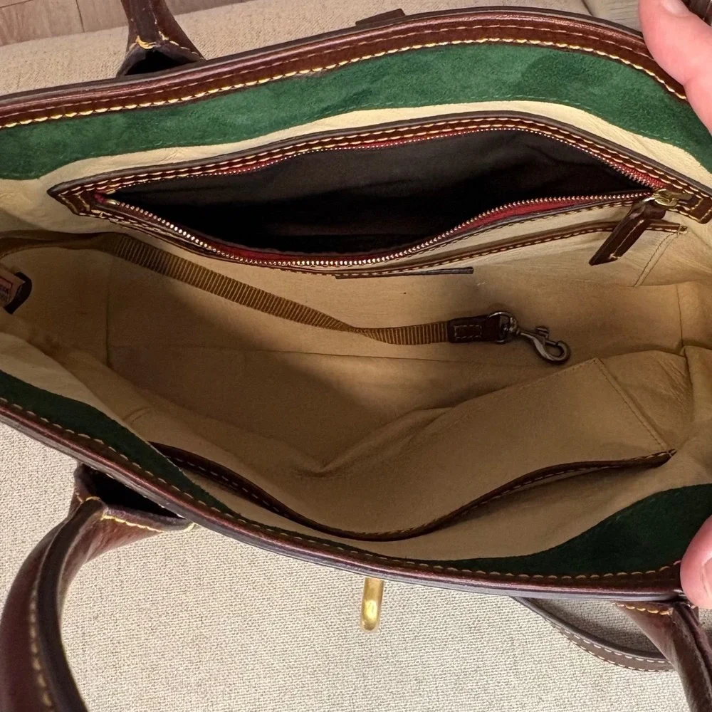 Dooney Bourke Florentine Vacchetta Satchel Brown Leather Crossbody